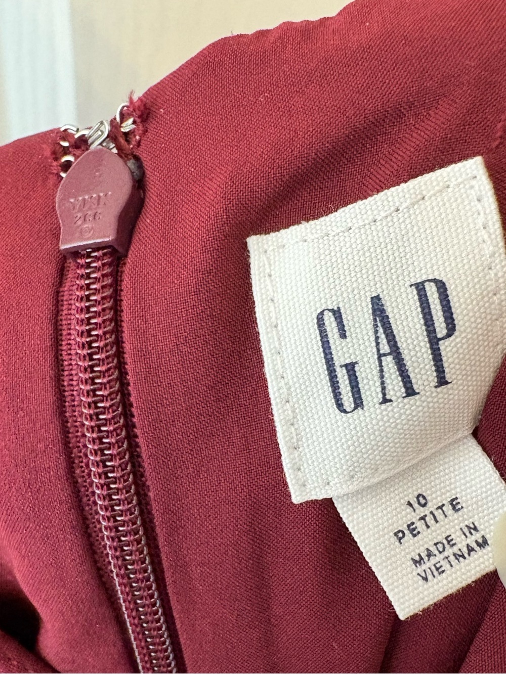 Gap Burgundy Lined Slip Midi Dress Size 10 Petite - Picture 8 of 12